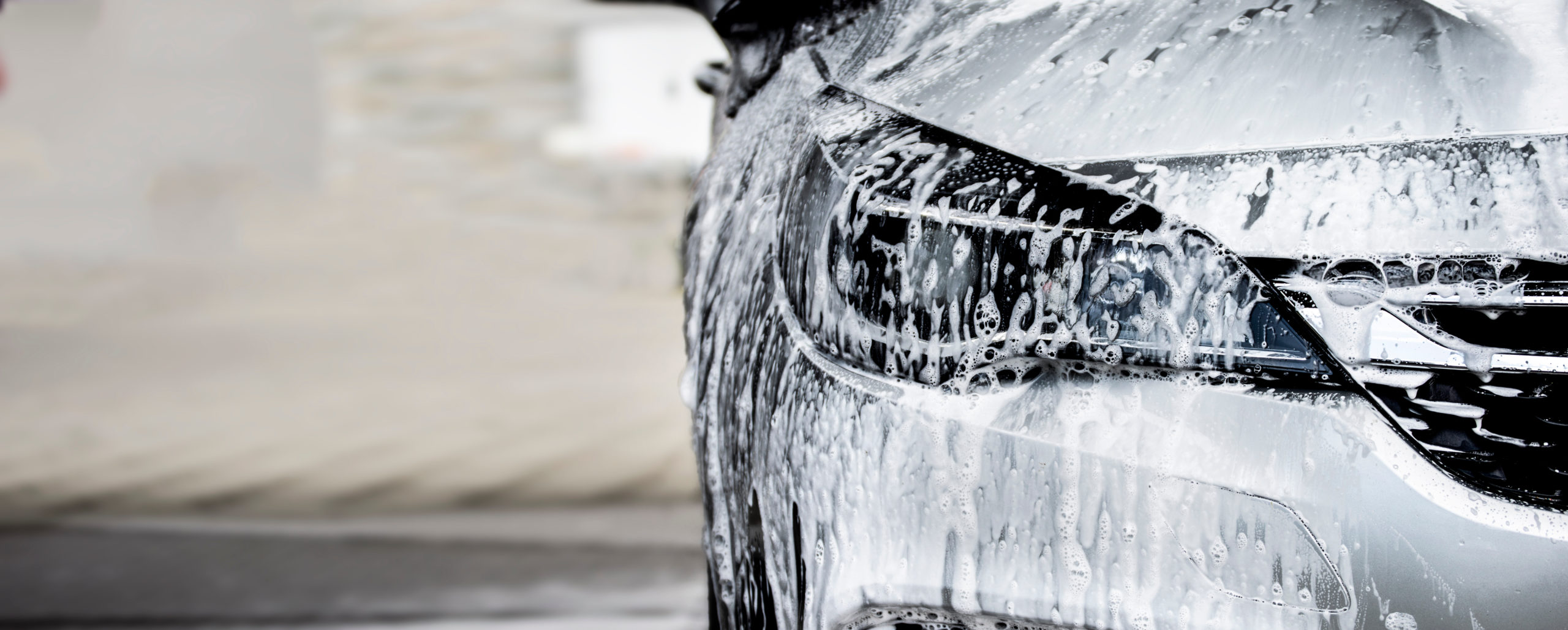 New modern car in the car wash.